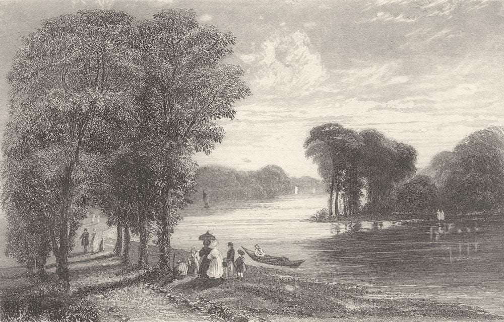 LONDON. Surrey. Near Hampton (Middlesex). DUGDALE 1835 old antique print